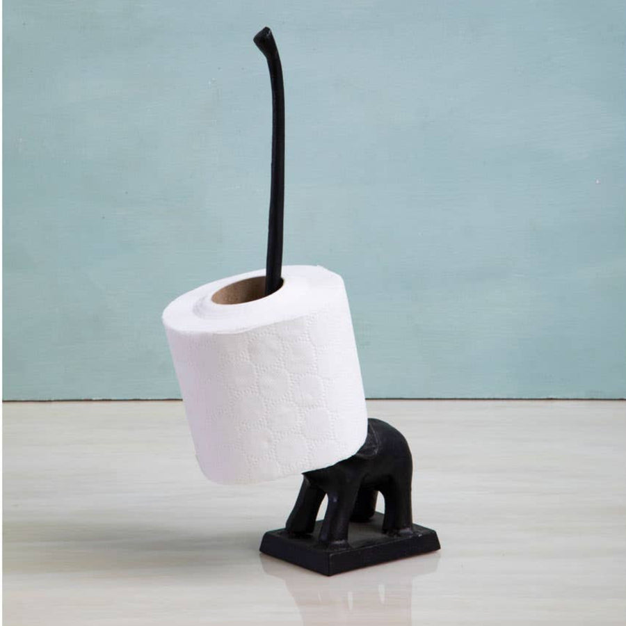 Fauna Black Finish Elephant Toiler Roll Holder - Fauna Black Finish Elephant Toiler Roll Holder Sterling Home 1