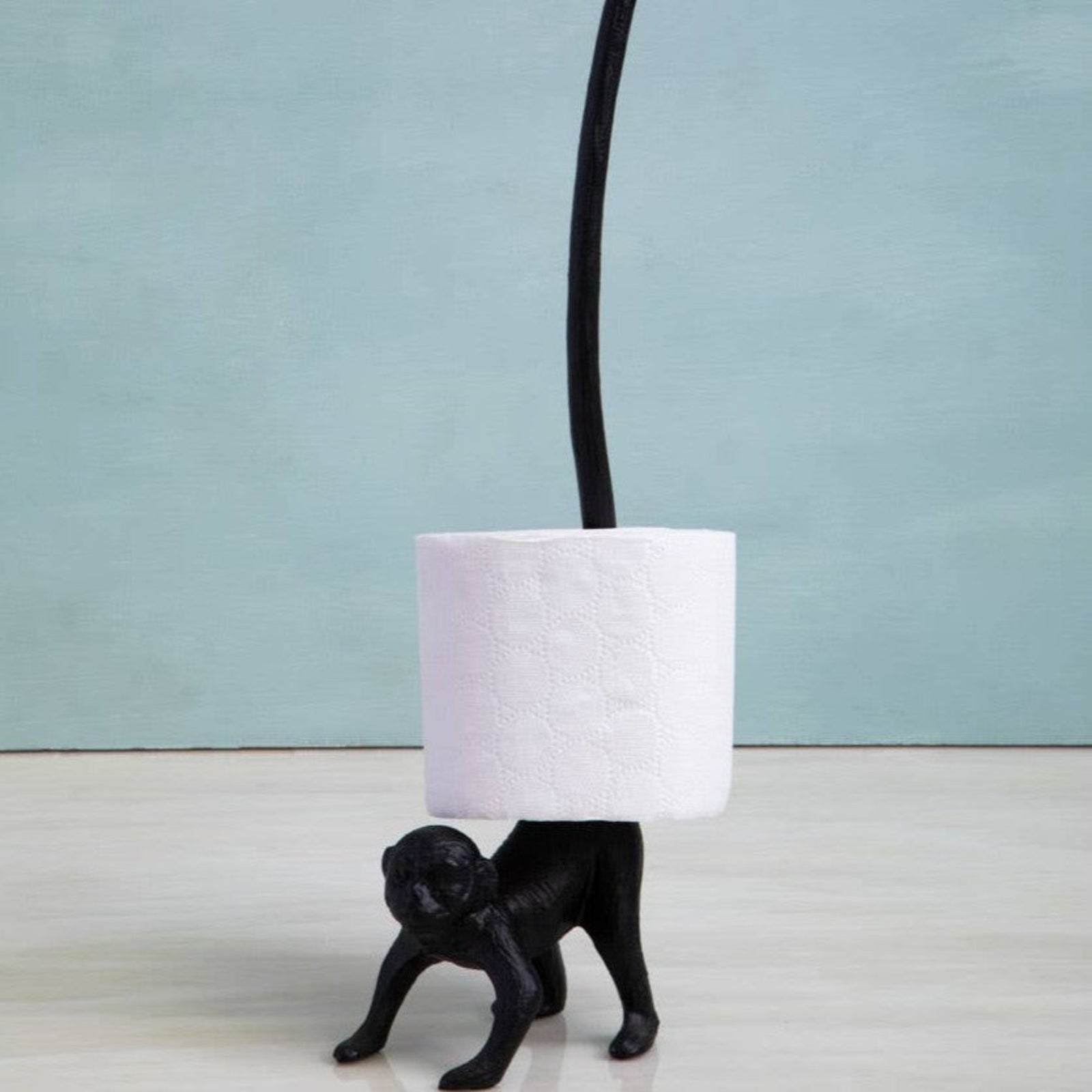 Fauna Black Finish Monkey Toilet Roll Holder - Fauna Black Finish Monkey Toilet Roll Holder Sterling Home 1