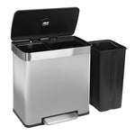 Brushed Stainless Steel Double Kitchen Pedal Bin - Double Pedal Bin Brushed SS 60L Sterling Home 1