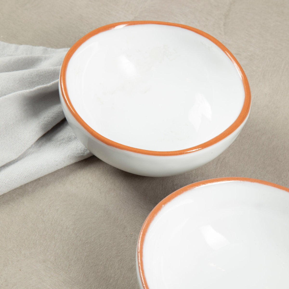 Calisto Terracotta Set of 2 White Mini Bowls - Calisto Terracotta Set of 2 White Mini Bowls Sterling Home 2