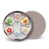 Set Of 6 Heart Flower Mugs