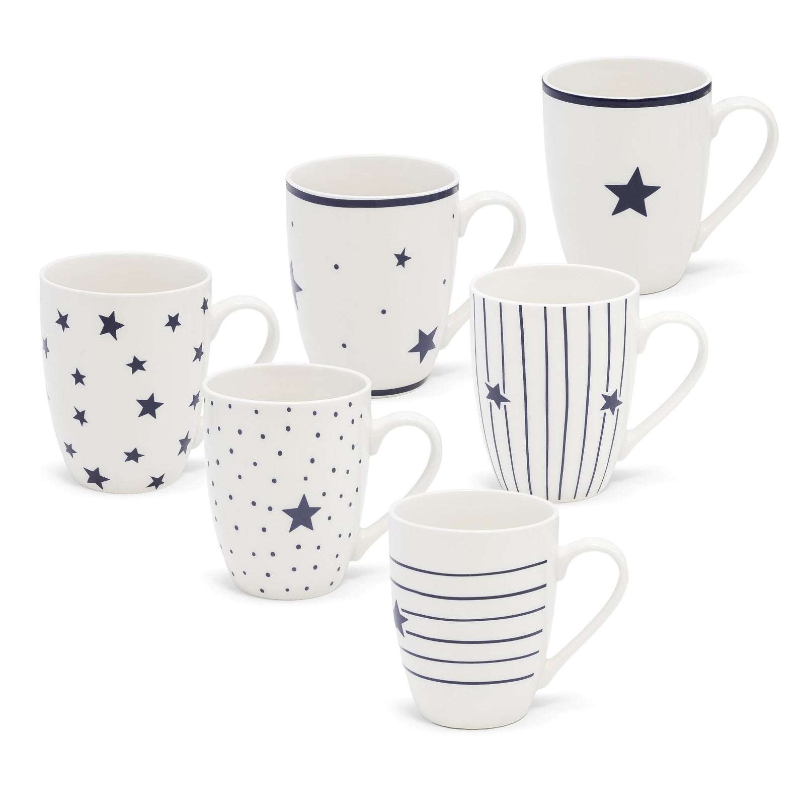 Set Of 6 Hampton Star Mugs - Mugs Set of 6 Hampton Star