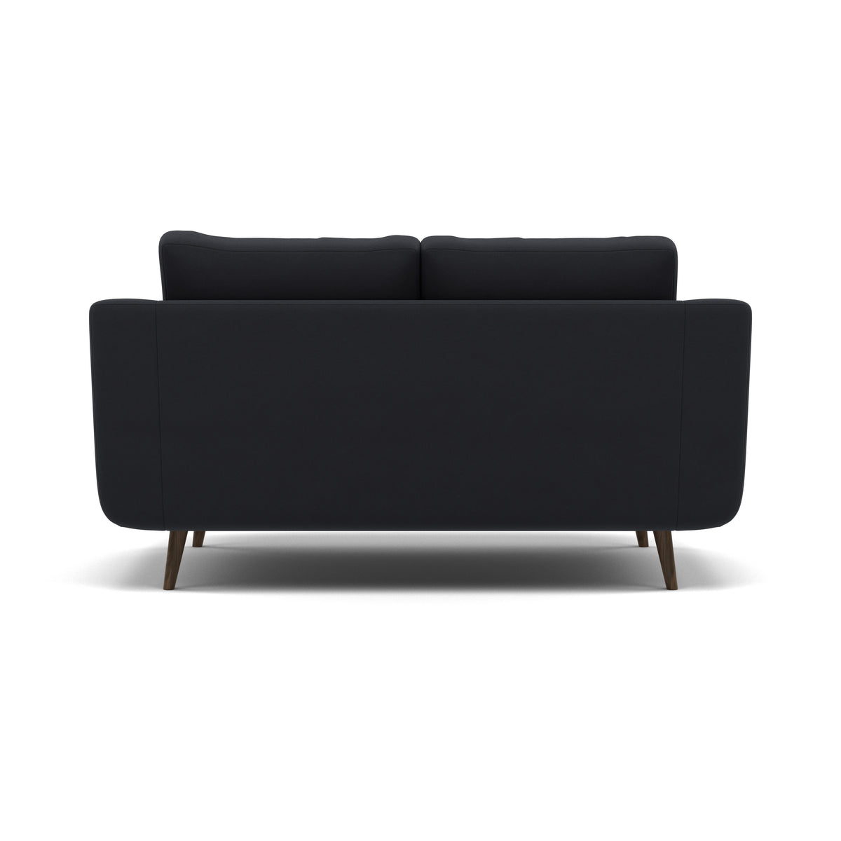 Phoebe 2 Seater Sofa - Small Sofa Standard Back Grade B — Plush Velvet Charcoal / American Walnut, gallery image 2