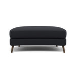 Phoebe Oval Footstool - Oval Cuddler Stool Grade B — Plush Velvet Charcoal / American Walnut, gallery image 2