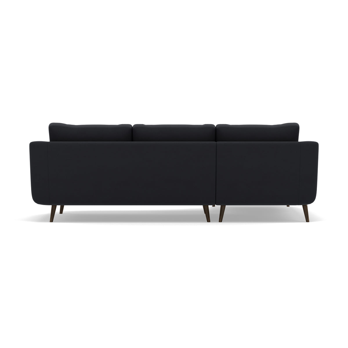 Phoebe Large Chaise Sofa - Large Chaise Sofa LHF Standard Back Grade B - Left Hand Facing — Plush Velvet Charcoal / American Walnut, gallery image 2