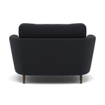 Phoebe Oval Loveseat - Oval Cuddler Grade B — Plush Velvet Charcoal / American Walnut, gallery image 2
