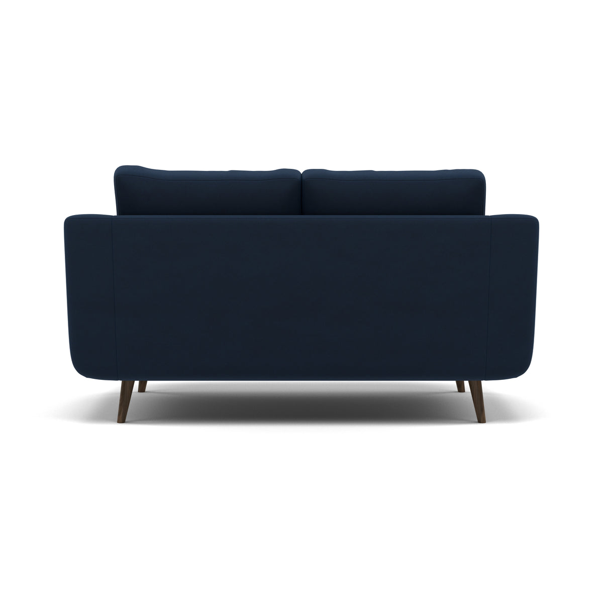 Phoebe 2 Seater Sofa - Small Sofa Standard Back Grade B — Plush Velvet Indigo / American Walnut, gallery image 2