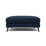 Phoebe Oval Footstool - Oval Cuddler Stool Grade B — Plush Velvet Indigo / American Walnut, gallery image 2