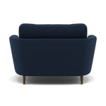 Phoebe Oval Loveseat - Oval Cuddler Grade B — Plush Velvet Indigo / American Walnut, gallery image 2