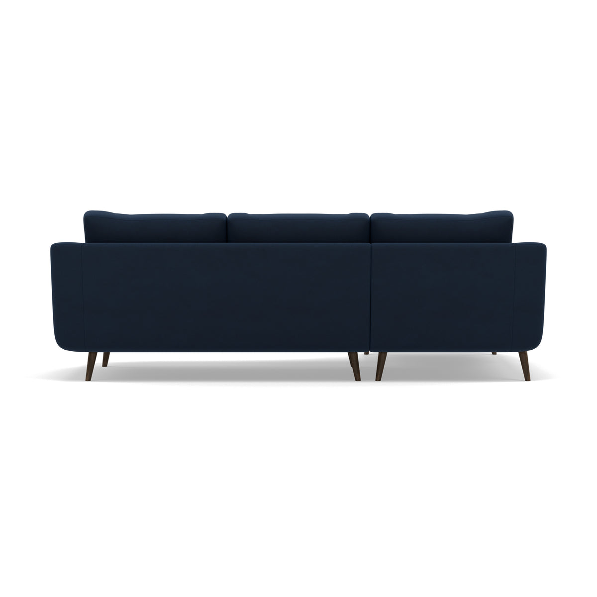 Phoebe Large Chaise Sofa - Large Chaise Sofa LHF Standard Back Grade B - Left Hand Facing — Plush Velvet Indigo / American Walnut, gallery image 2