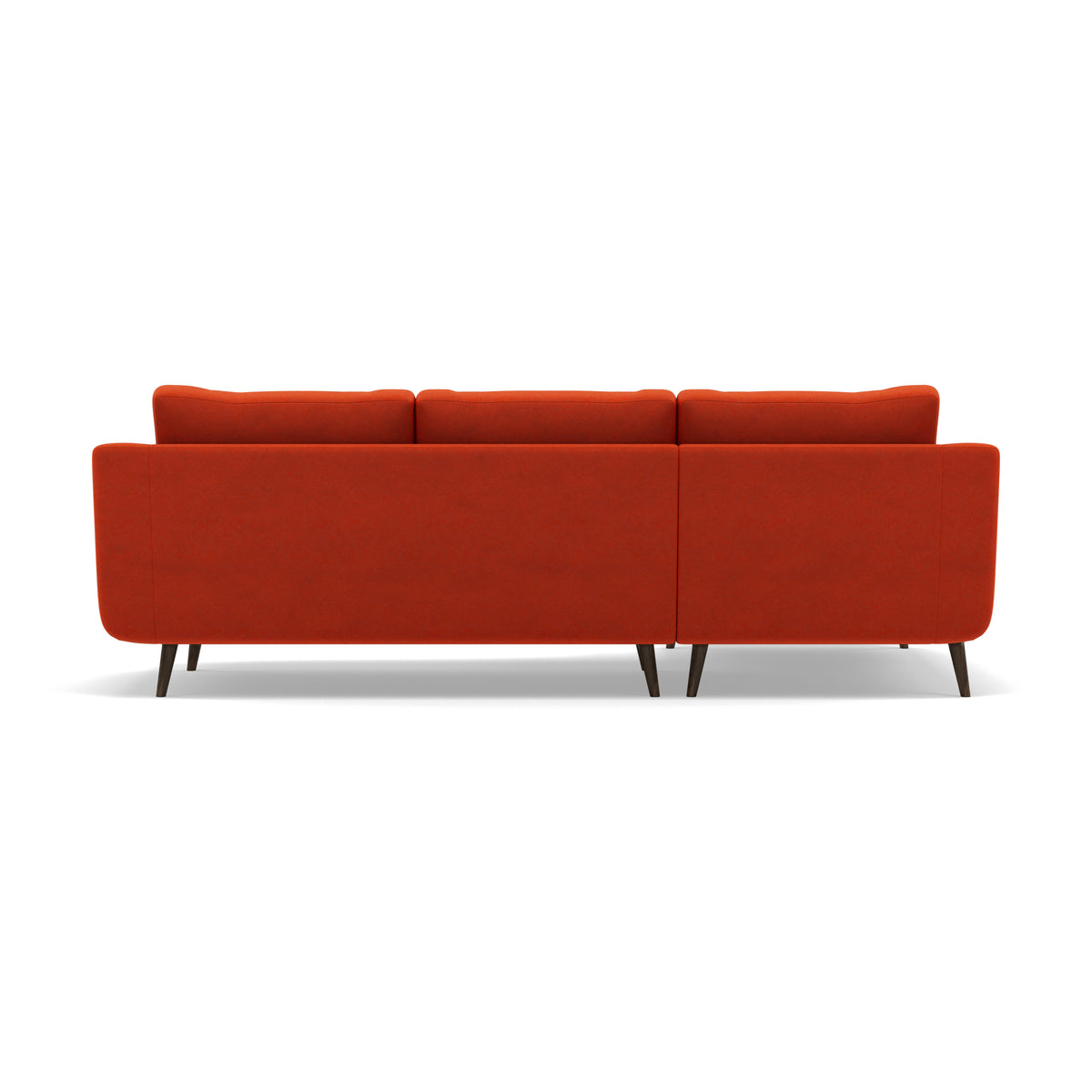 Phoebe Large Chaise Sofa - Large Chaise Sofa LHF Standard Back Grade B - Left Hand Facing — Plush Velvet Paprika / American Walnut, gallery image 2