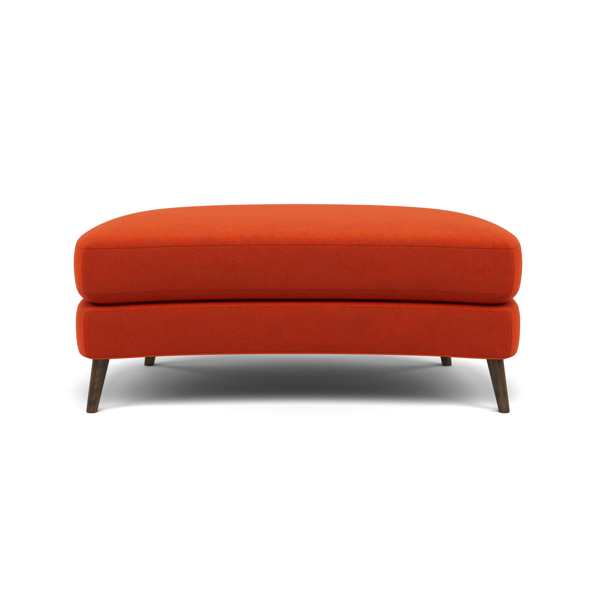 Phoebe Oval Footstool - Oval Cuddler Stool Grade B — Plush Velvet Paprika / American Walnut, gallery image 2