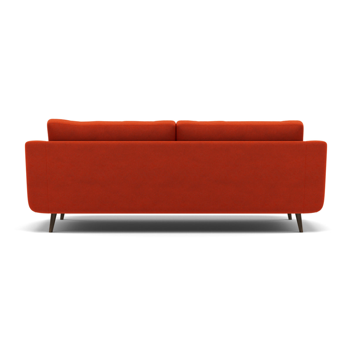 Phoebe 4 Seater Sofa - Extra Large Sofa Standard Back Grade B — Plush Velvet Paprika / American Walnut, gallery image 2