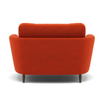 Phoebe Oval Loveseat - Oval Cuddler Grade B — Plush Velvet Paprika / American Walnut, gallery image 2
