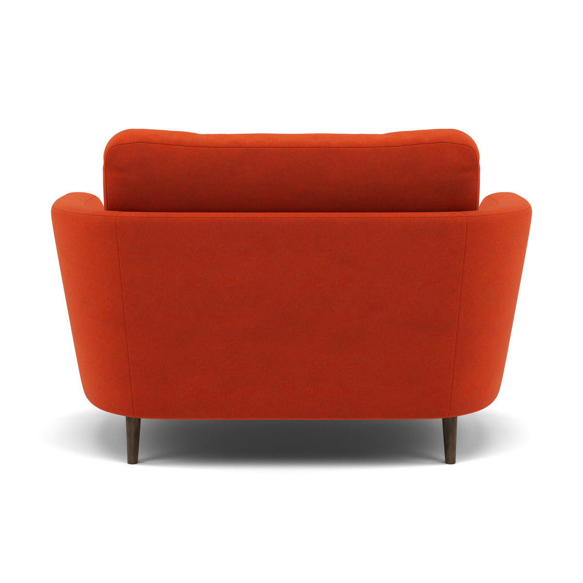 Phoebe Oval Loveseat - Oval Cuddler Grade B — Plush Velvet Paprika / American Walnut, gallery image 2