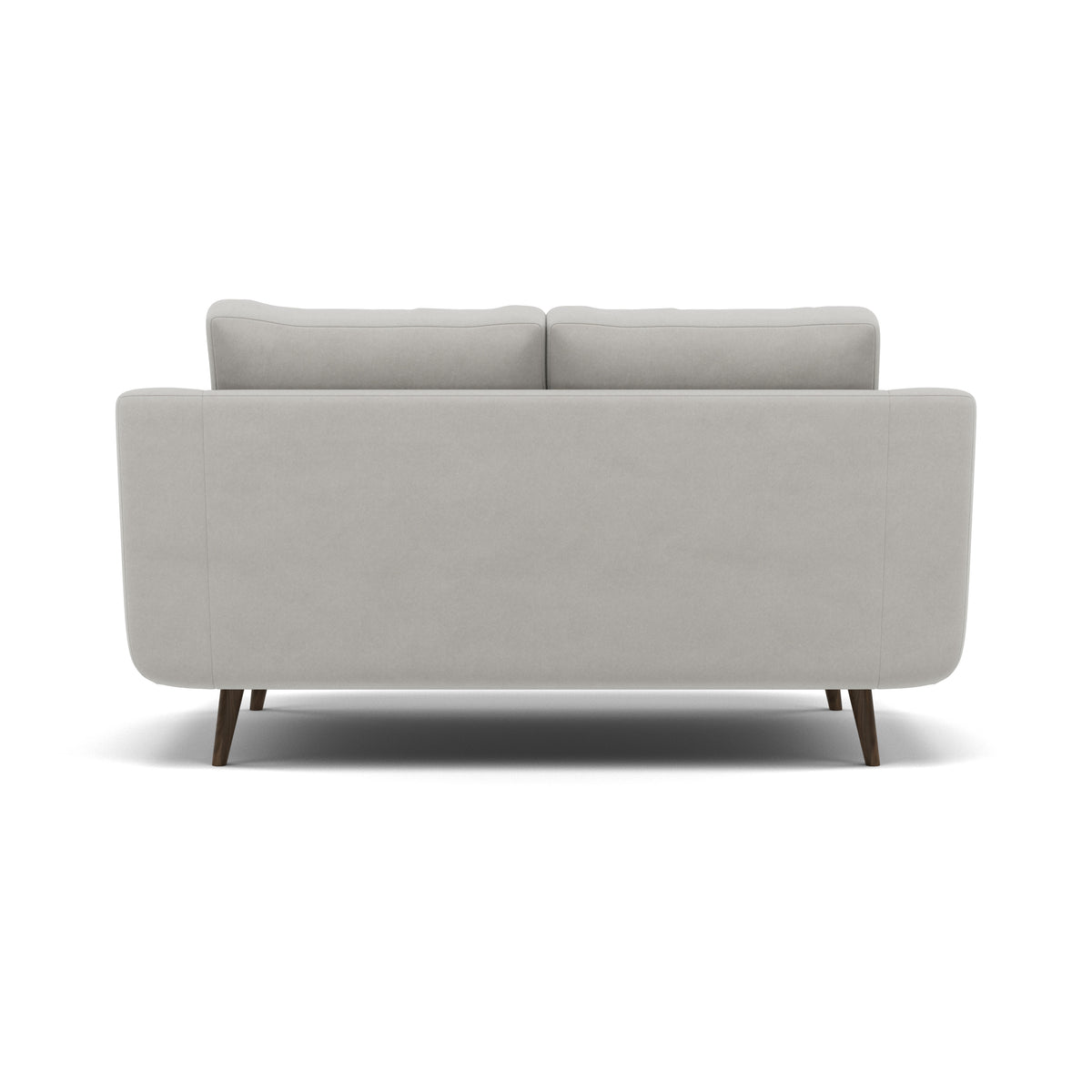Phoebe 2 Seater Sofa - Small Sofa Standard Back Grade B — Plush Velvet Silver / American Walnut, gallery image 2