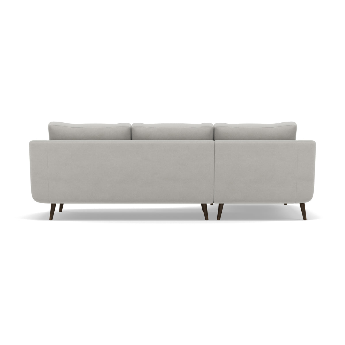 Phoebe Large Chaise Sofa - Large Chaise Sofa LHF Standard Back Grade B - Left Hand Facing — Plush Velvet Silver / American Walnut, gallery image 2