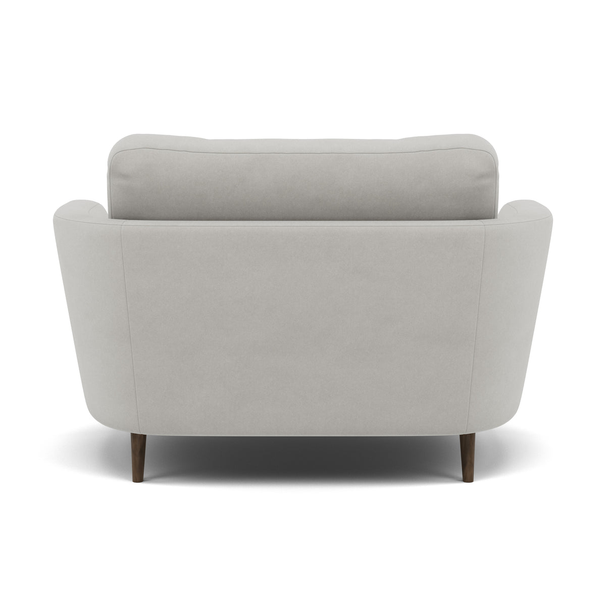 Phoebe Oval Loveseat - Oval Cuddler Grade B — Plush Velvet Silver / American Walnut, gallery image 2