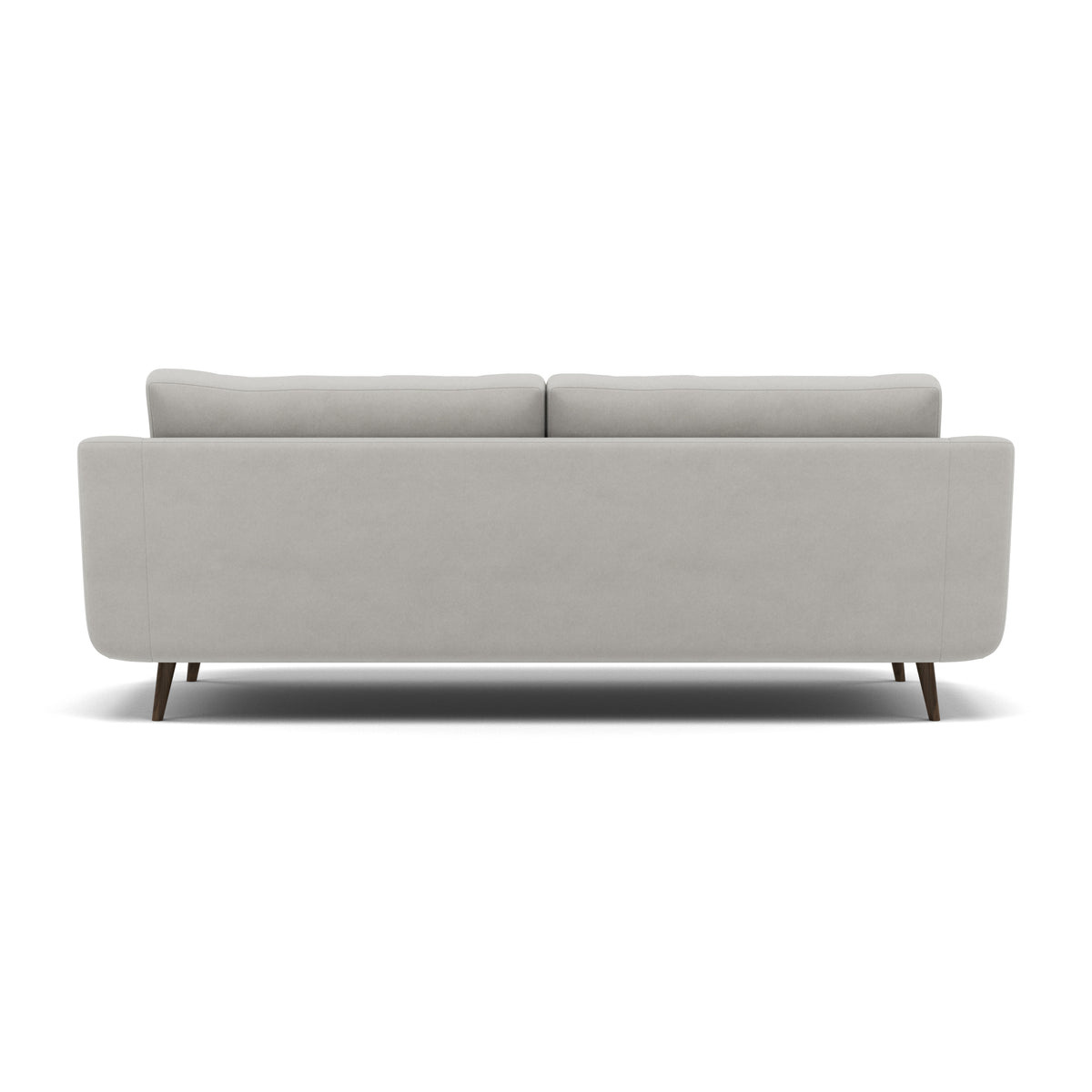 Phoebe 4 Seater Sofa - Extra Large Sofa Standard Back Grade B — Plush Velvet Silver / American Walnut, gallery image 2