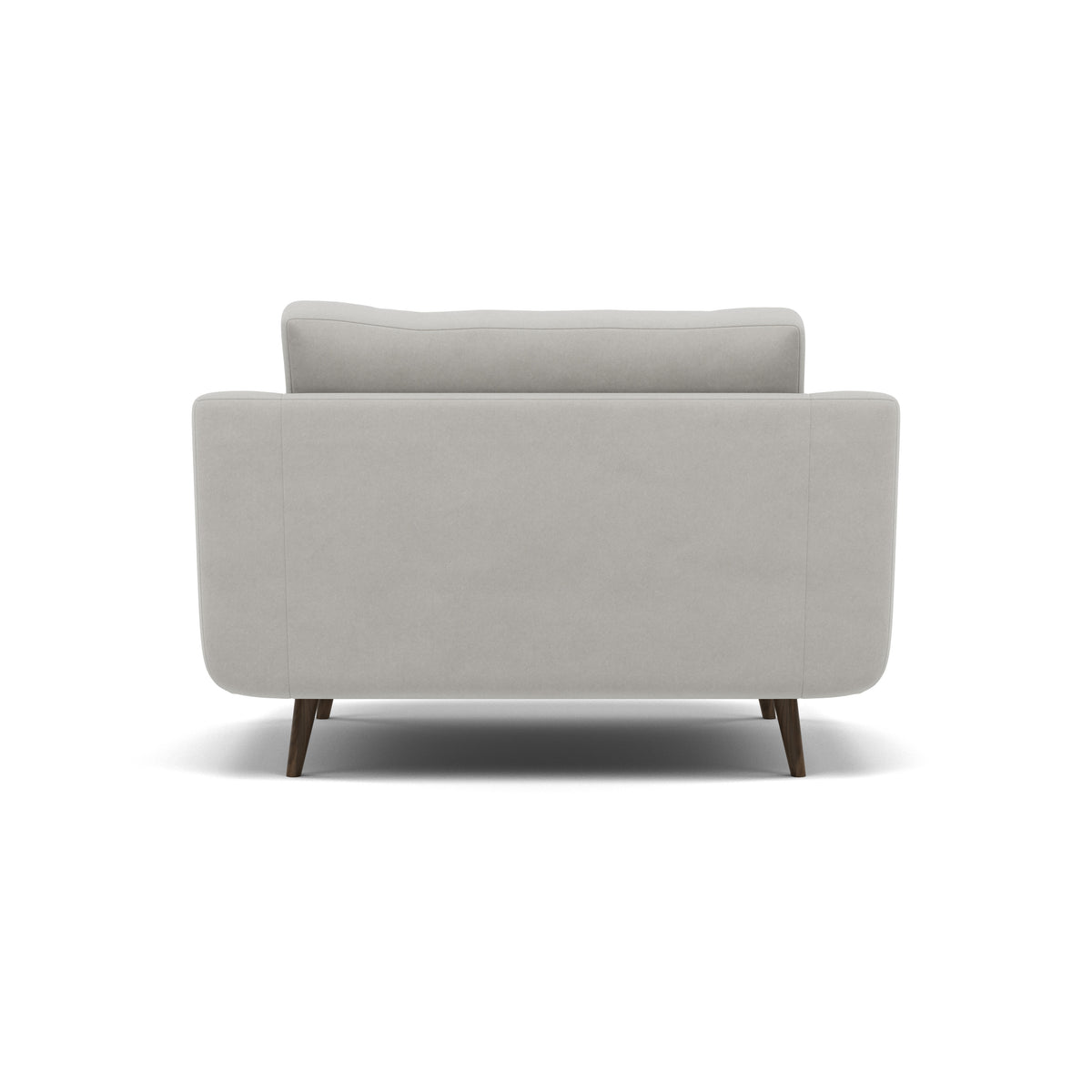 Phoebe Loveseat - Snuggler Chair Grade B — Plush Velvet Silver / American Walnut, gallery image 2