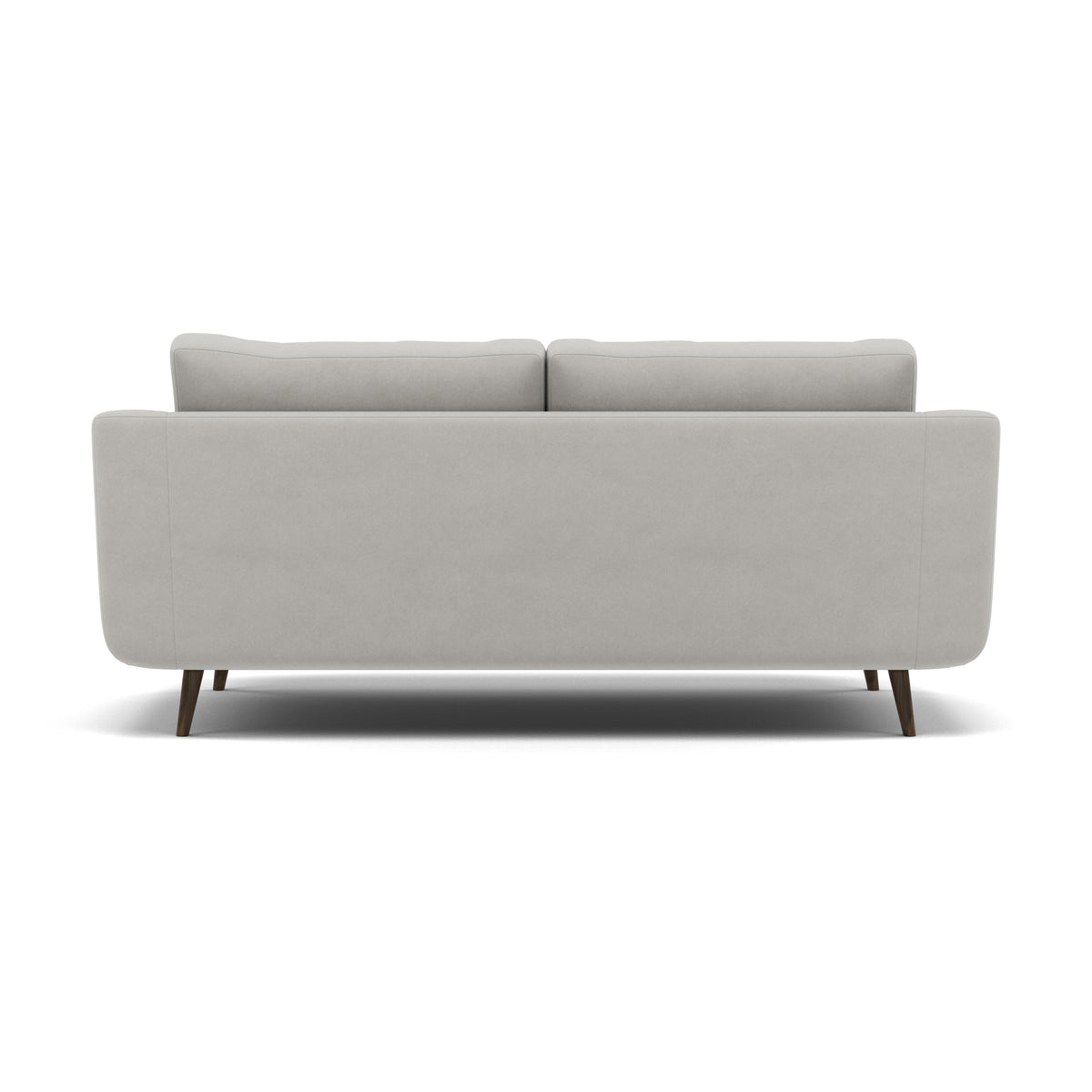 Phoebe 3 Seater Sofa - Large Sofa Standard Back Grade B — Plush Velvet Silver / American Walnut, gallery image 2