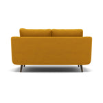 Phoebe 2 Seater Sofa - Small Sofa Standard Back Grade B — Plush Velvet Turmeric / American Walnut, gallery image 2