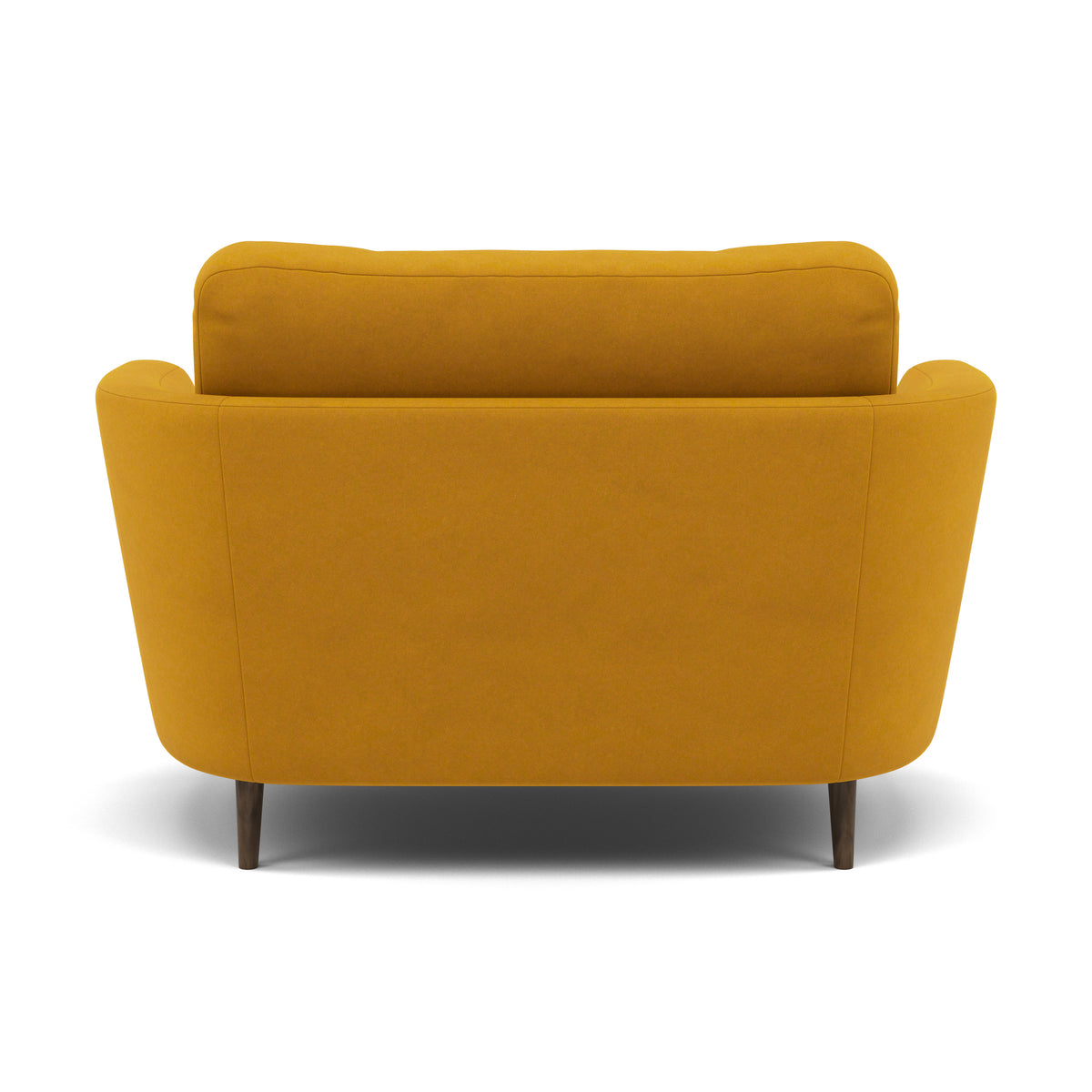 Phoebe Oval Loveseat - Oval Cuddler Grade B — Plush Velvet Turmeric / American Walnut, gallery image 2