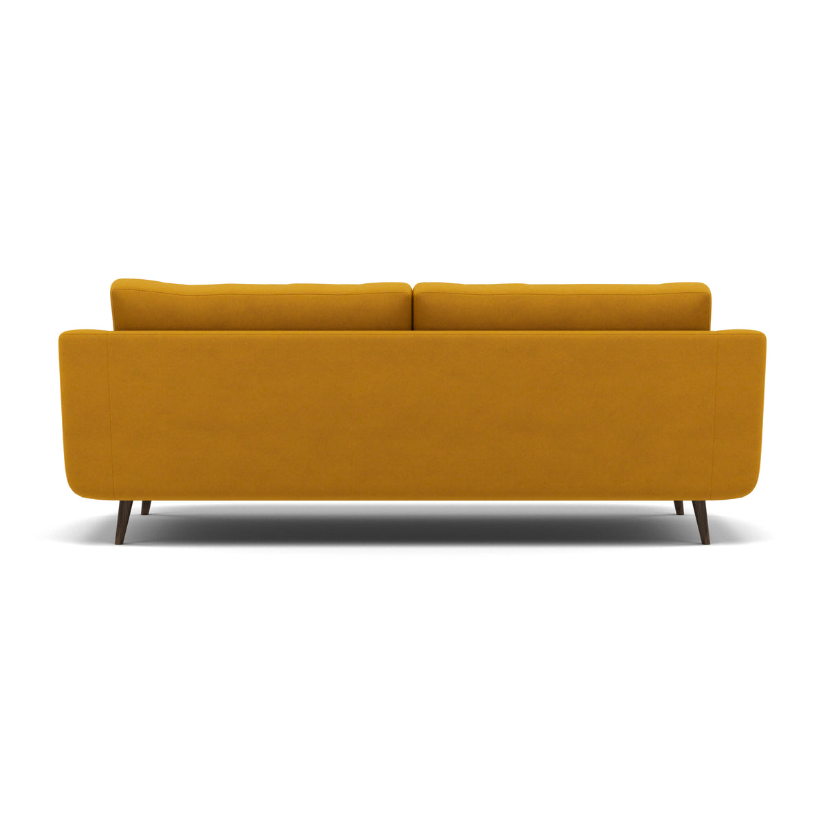 Phoebe 4 Seater Sofa - Extra Large Sofa Standard Back Grade B — Plush Velvet Turmeric / American Walnut, gallery image 2