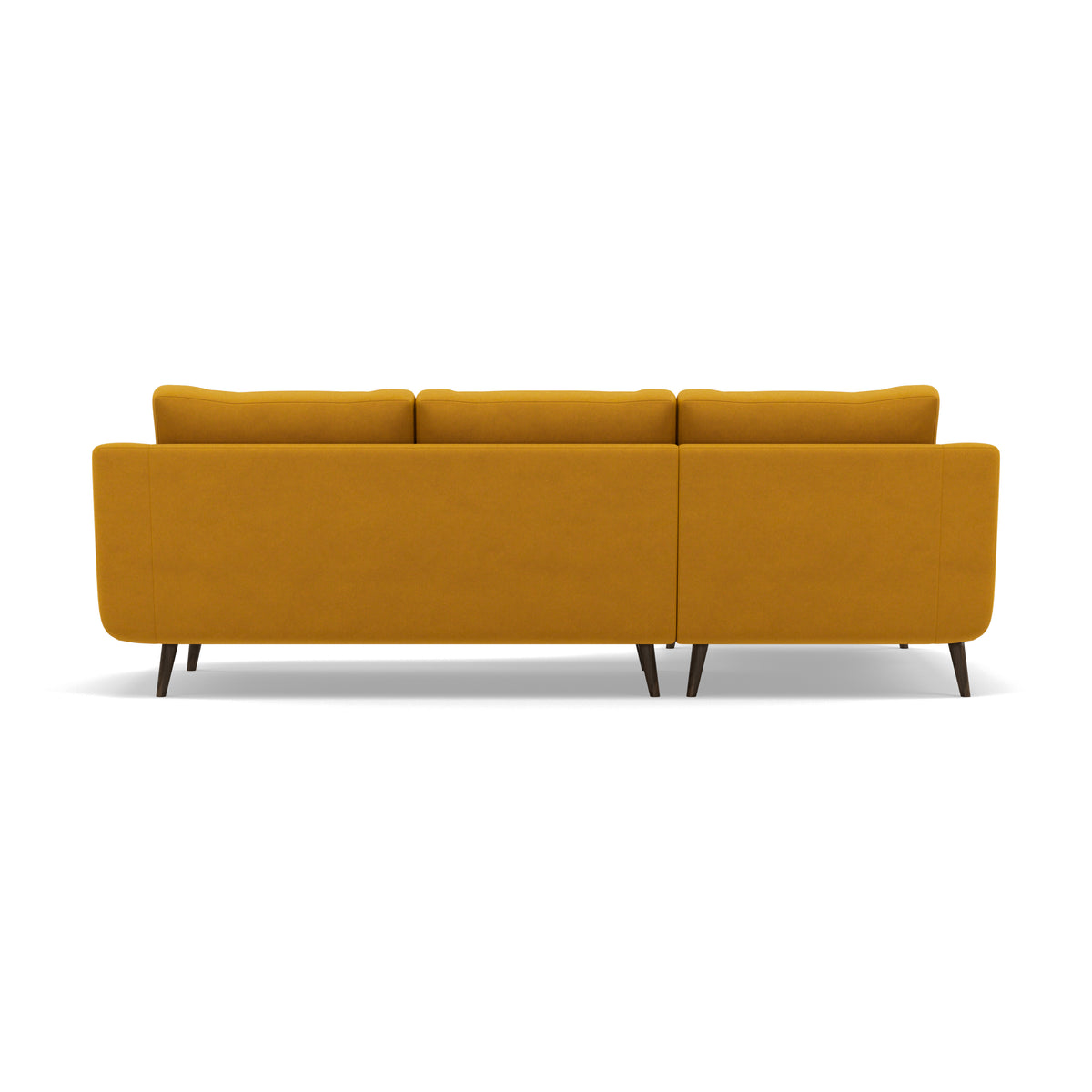 Phoebe Large Chaise Sofa - Large Chaise Sofa LHF Standard Back Grade B - Left Hand Facing — Plush Velvet Turmeric / American Walnut, gallery image 2