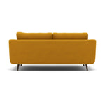 Phoebe 3 Seater Sofa - Large Sofa Standard Back Grade B — Plush Velvet Turmeric / American Walnut, gallery image 2