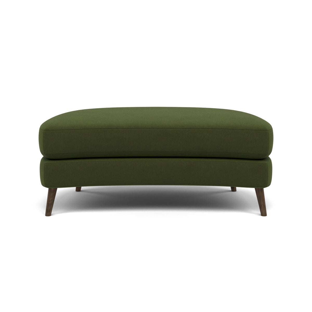 Phoebe Oval Footstool - Oval Cuddler Stool Grade B — Plush Velvet Vine / American Walnut, gallery image 2