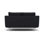 Phoebe 2 Seater Sofa - Small Sofa Standard Back Grade B — Plush Velvet Charcoal / Chrome, gallery image 2