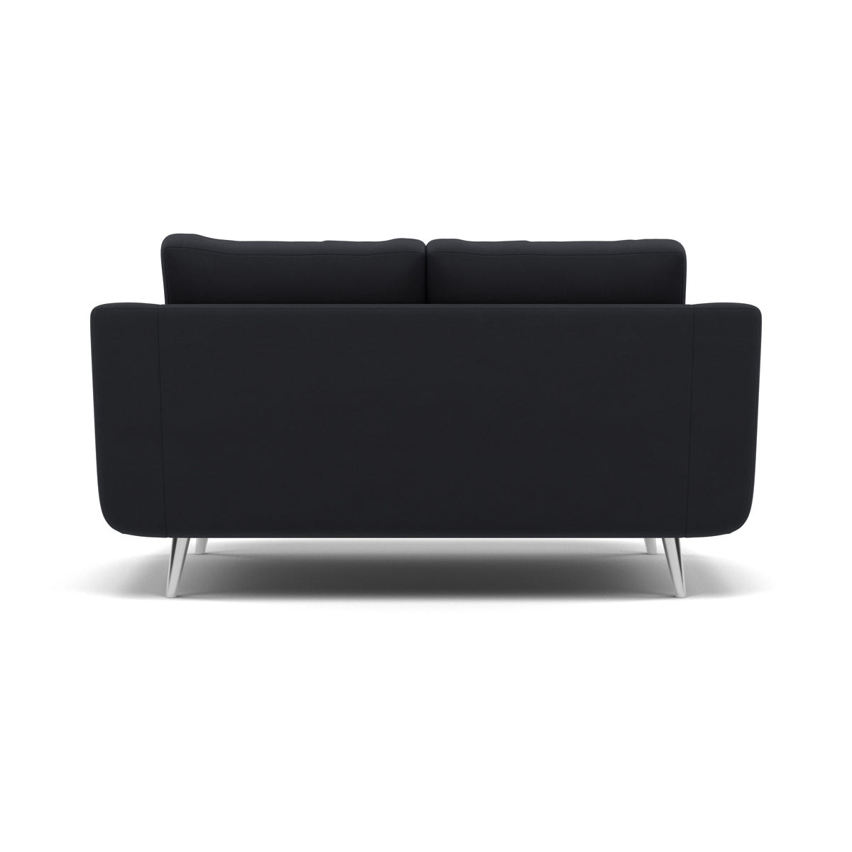 Phoebe 2 Seater Sofa - Small Sofa Standard Back Grade B — Plush Velvet Charcoal / Chrome, gallery image 2