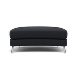 Phoebe Oval Footstool - Oval Cuddler Stool Grade B — Plush Velvet Charcoal / Chrome, gallery image 2