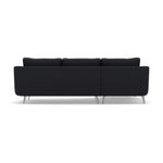 Phoebe Large Chaise Sofa - Large Chaise Sofa LHF Standard Back Grade B - Left Hand Facing — Plush Velvet Charcoal / Chrome, gallery image 2