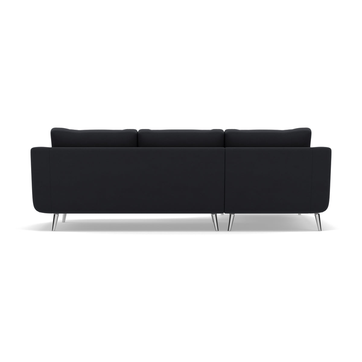 Phoebe Large Chaise Sofa - Large Chaise Sofa LHF Standard Back Grade B - Left Hand Facing — Plush Velvet Charcoal / Chrome, gallery image 2