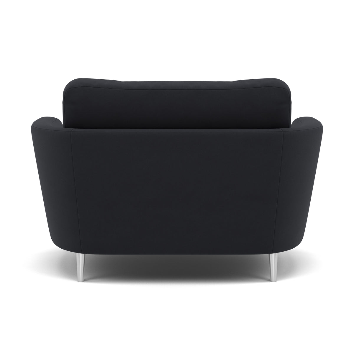 Phoebe Oval Loveseat - Oval Cuddler Grade B — Plush Velvet Charcoal / Chrome, gallery image 2