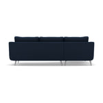 Phoebe Large Chaise Sofa - Large Chaise Sofa LHF Standard Back Grade B - Left Hand Facing — Plush Velvet Indigo / Chrome, gallery image 2