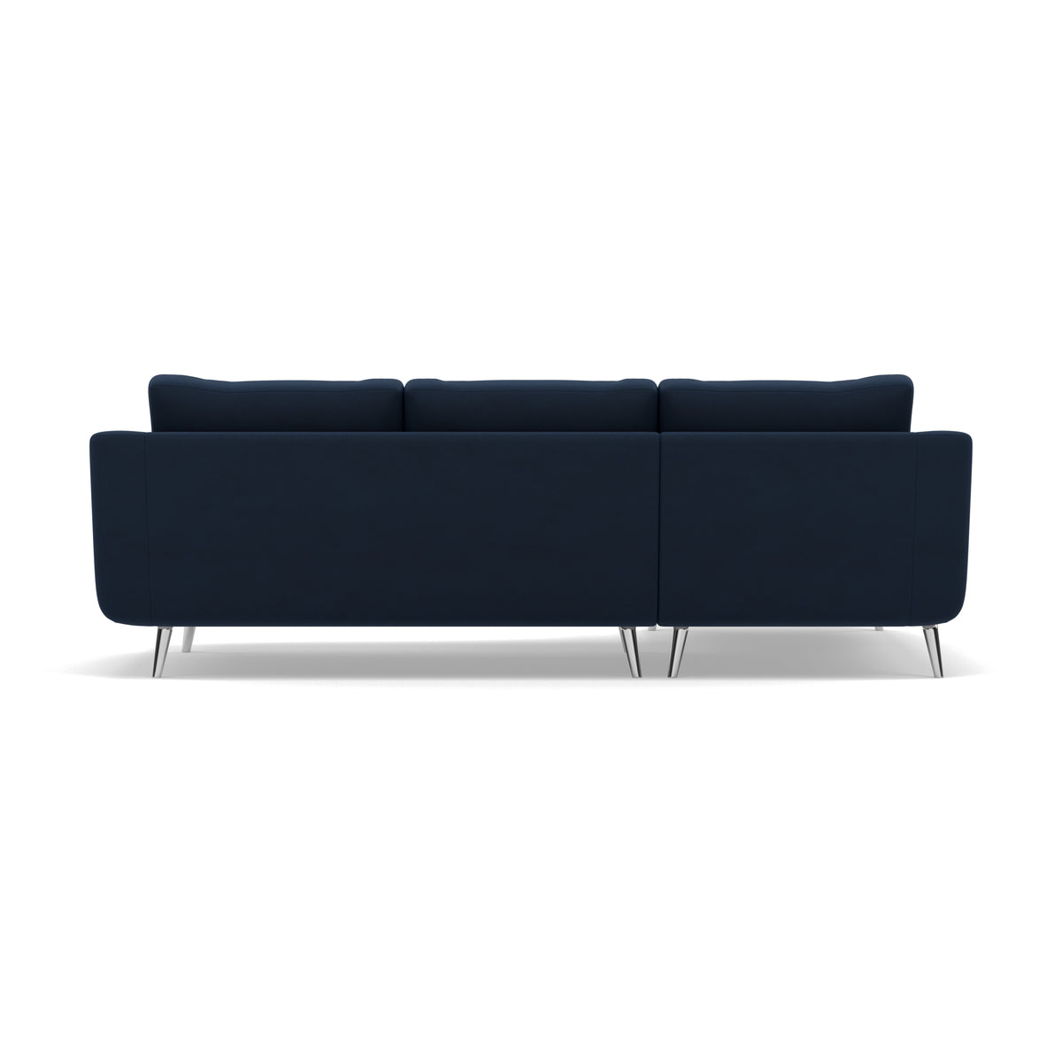 Phoebe Large Chaise Sofa - Large Chaise Sofa LHF Standard Back Grade B - Left Hand Facing — Plush Velvet Indigo / Chrome, gallery image 2