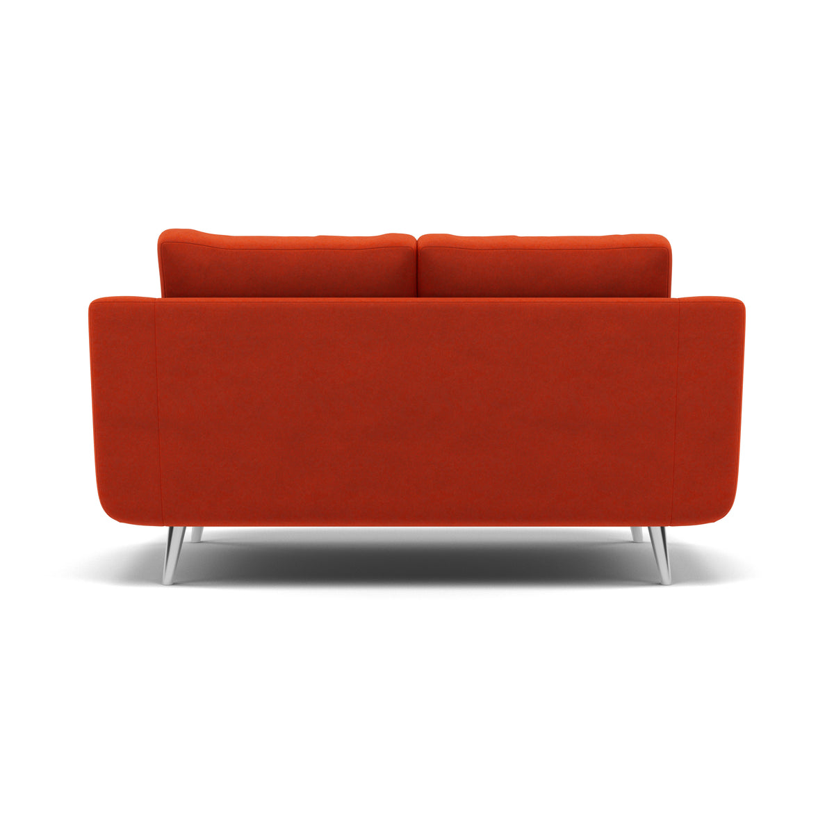 Phoebe 2 Seater Sofa - Small Sofa Standard Back Grade B — Plush Velvet Paprika / Chrome, gallery image 2