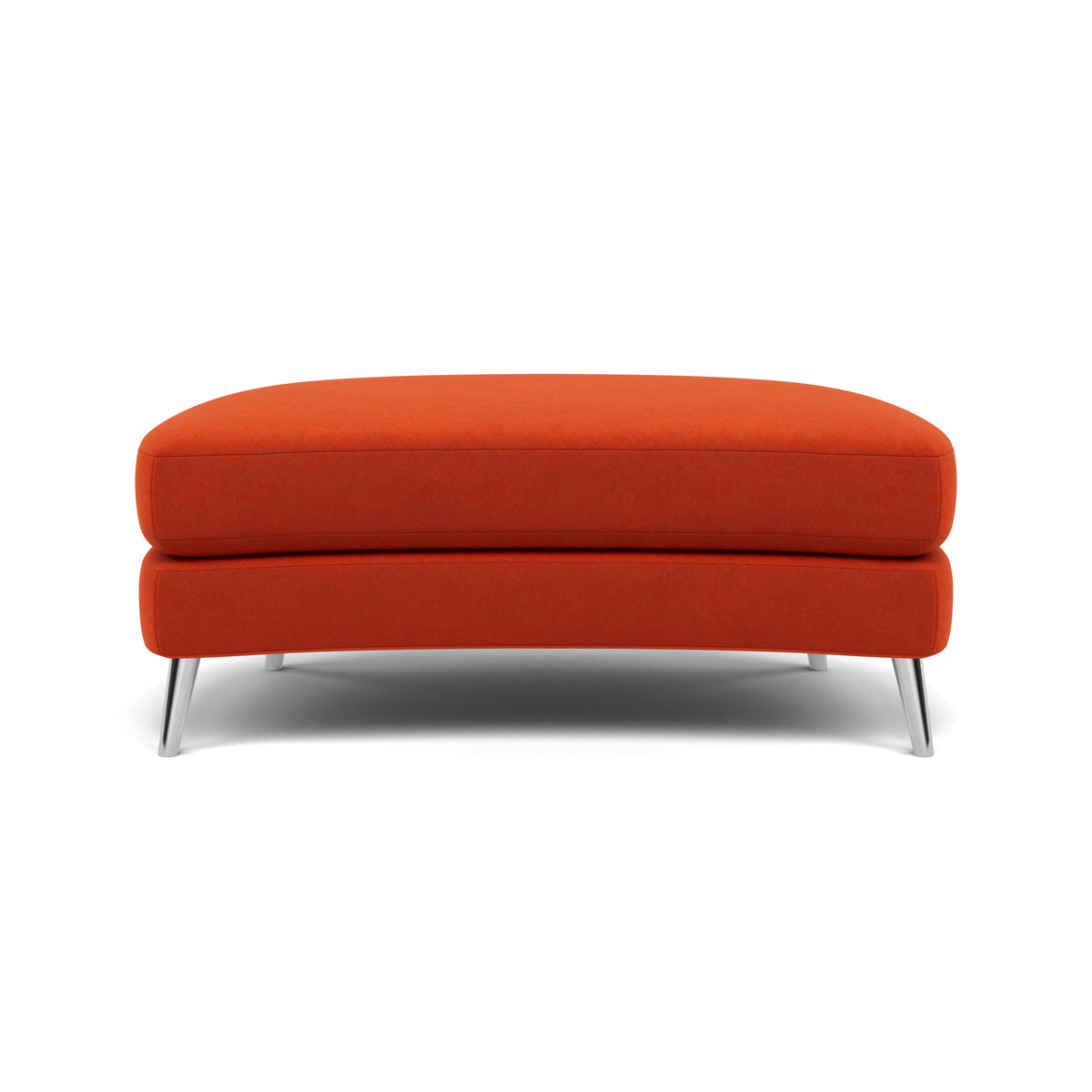 Phoebe Oval Footstool - Oval Cuddler Stool Grade B — Plush Velvet Paprika / Chrome, gallery image 2