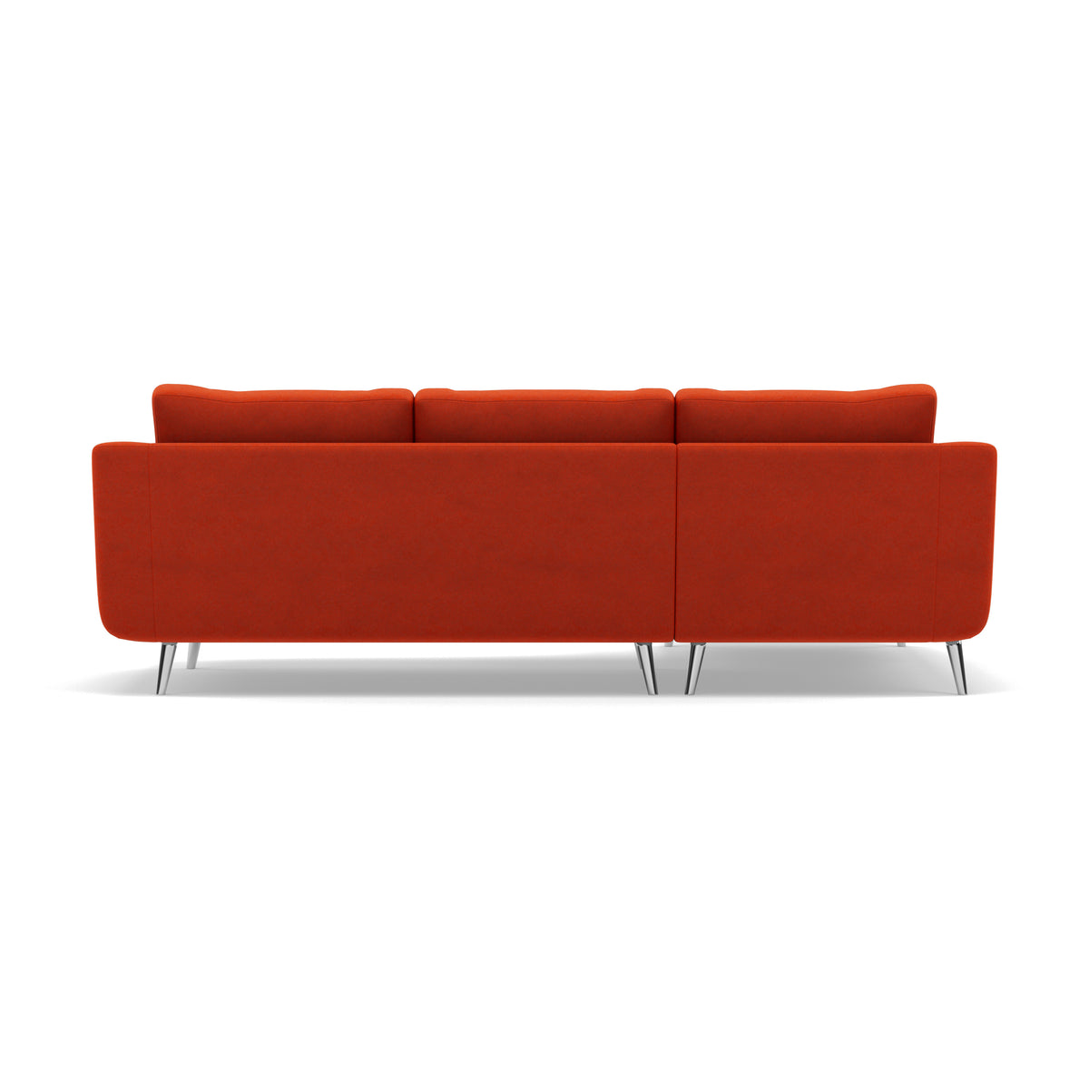 Phoebe Large Chaise Sofa - Large Chaise Sofa LHF Standard Back Grade B - Left Hand Facing — Plush Velvet Paprika / Chrome, gallery image 2