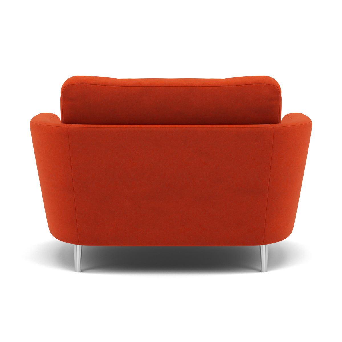 Phoebe Oval Loveseat - Oval Cuddler Grade B — Plush Velvet Paprika / Chrome, gallery image 2