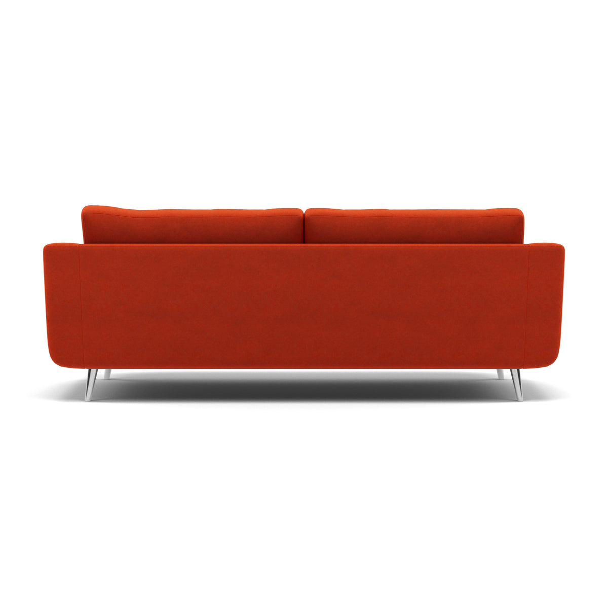 Phoebe 4 Seater Sofa - Extra Large Sofa Standard Back Grade B — Plush Velvet Paprika / Chrome, gallery image 2