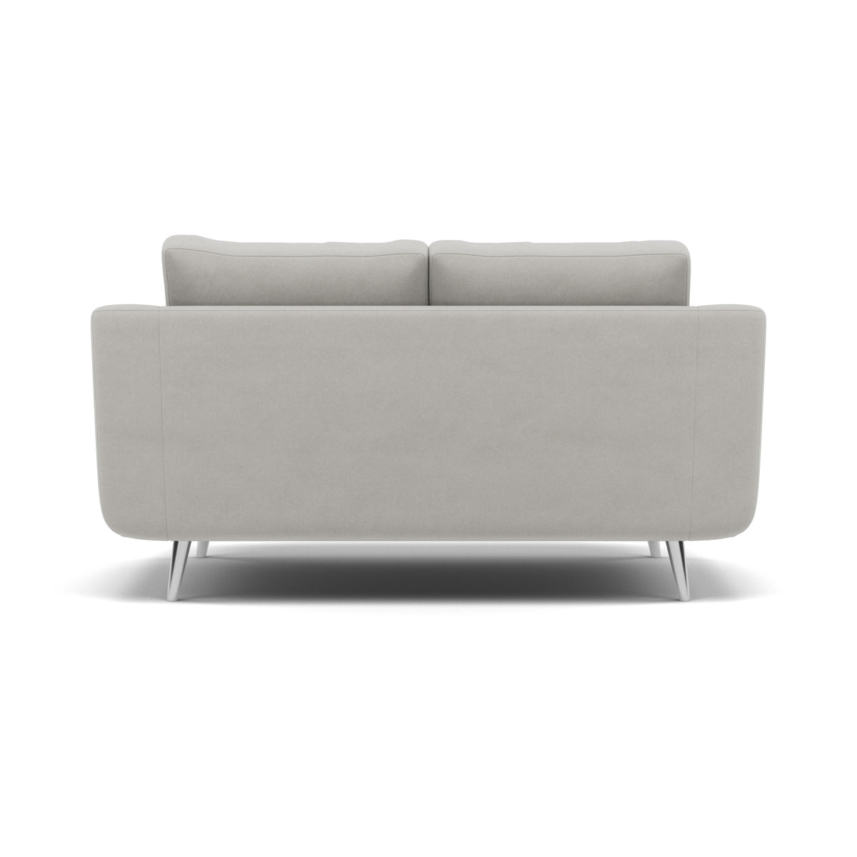 Phoebe 2 Seater Sofa - Small Sofa Standard Back Grade B — Plush Velvet Silver / Chrome, gallery image 2