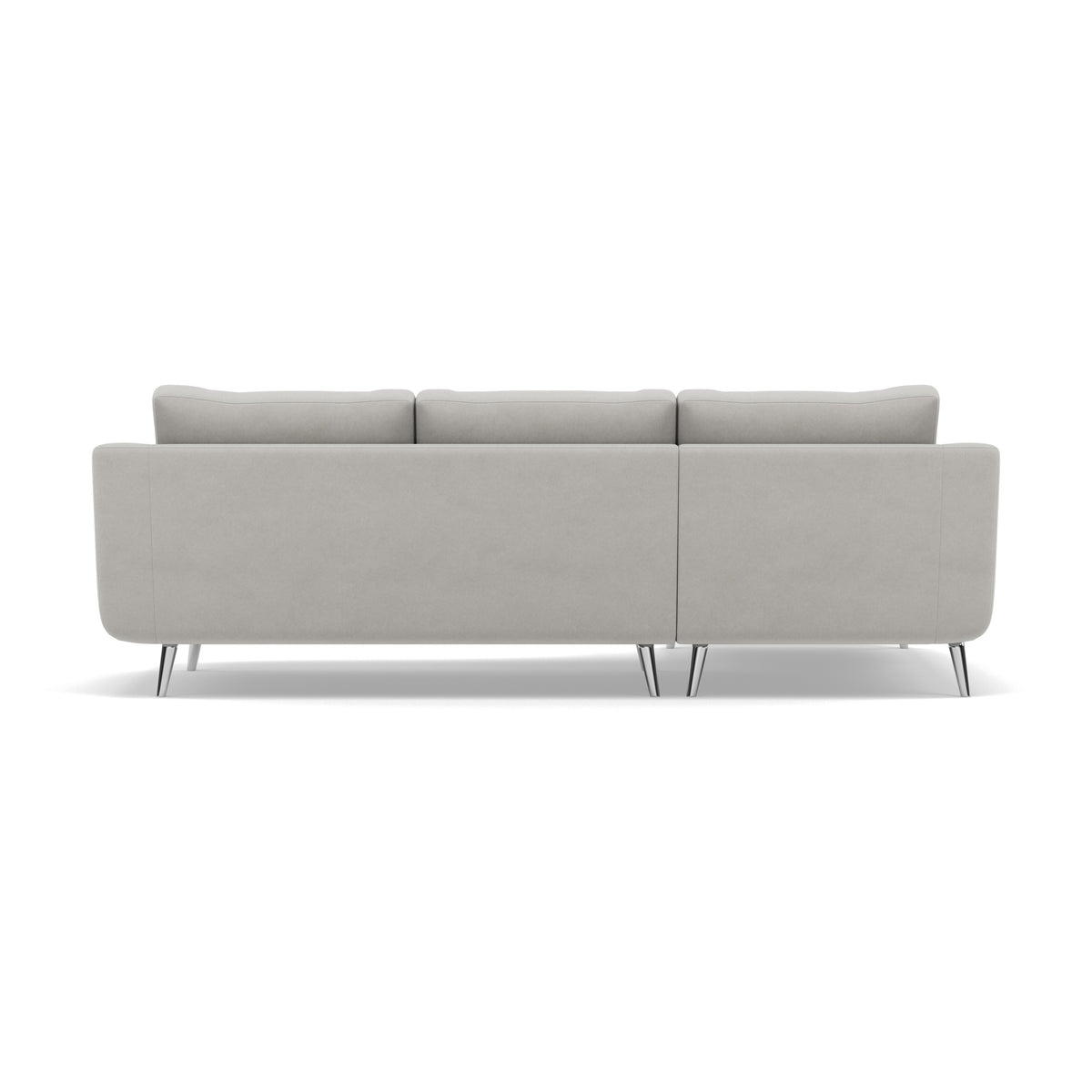 Phoebe Large Chaise Sofa - Large Chaise Sofa LHF Standard Back Grade B - Left Hand Facing — Plush Velvet Silver / Chrome, gallery image 2