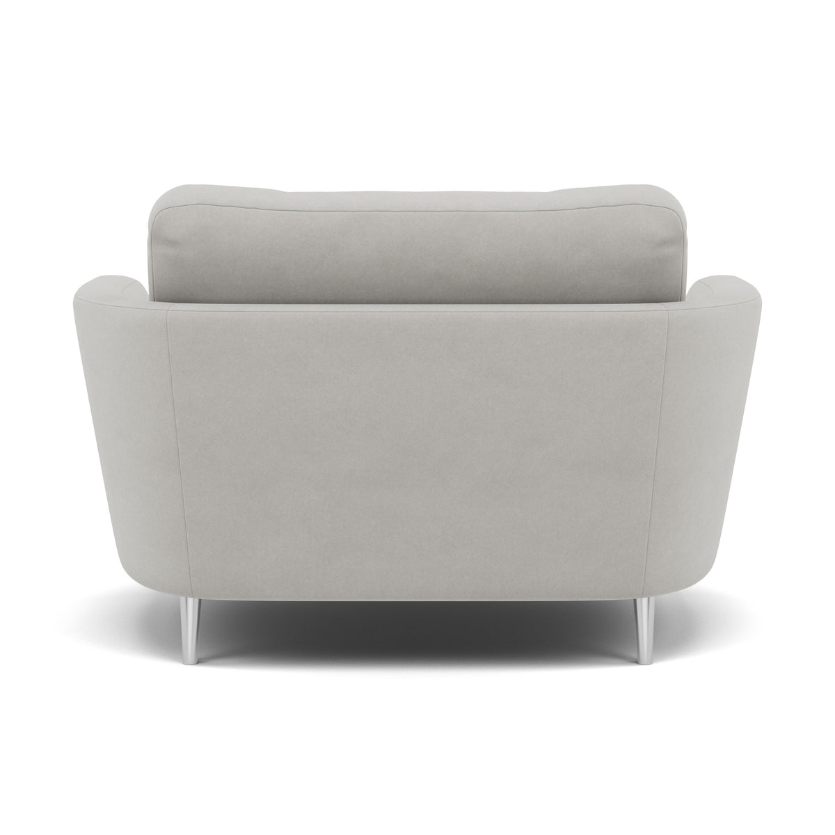 Phoebe Oval Loveseat - Oval Cuddler Grade B — Plush Velvet Silver / Chrome, gallery image 2