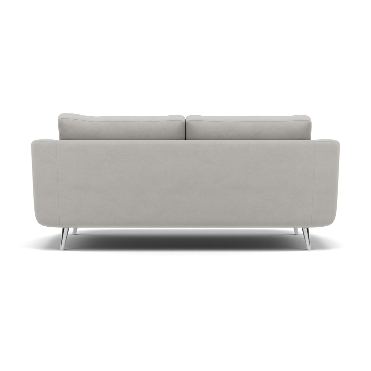 Phoebe 3 Seater Sofa - Large Sofa Standard Back Grade B — Plush Velvet Silver / Chrome, gallery image 2