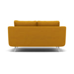 Phoebe 2 Seater Sofa - Small Sofa Standard Back Grade B — Plush Velvet Turmeric / Chrome, gallery image 2