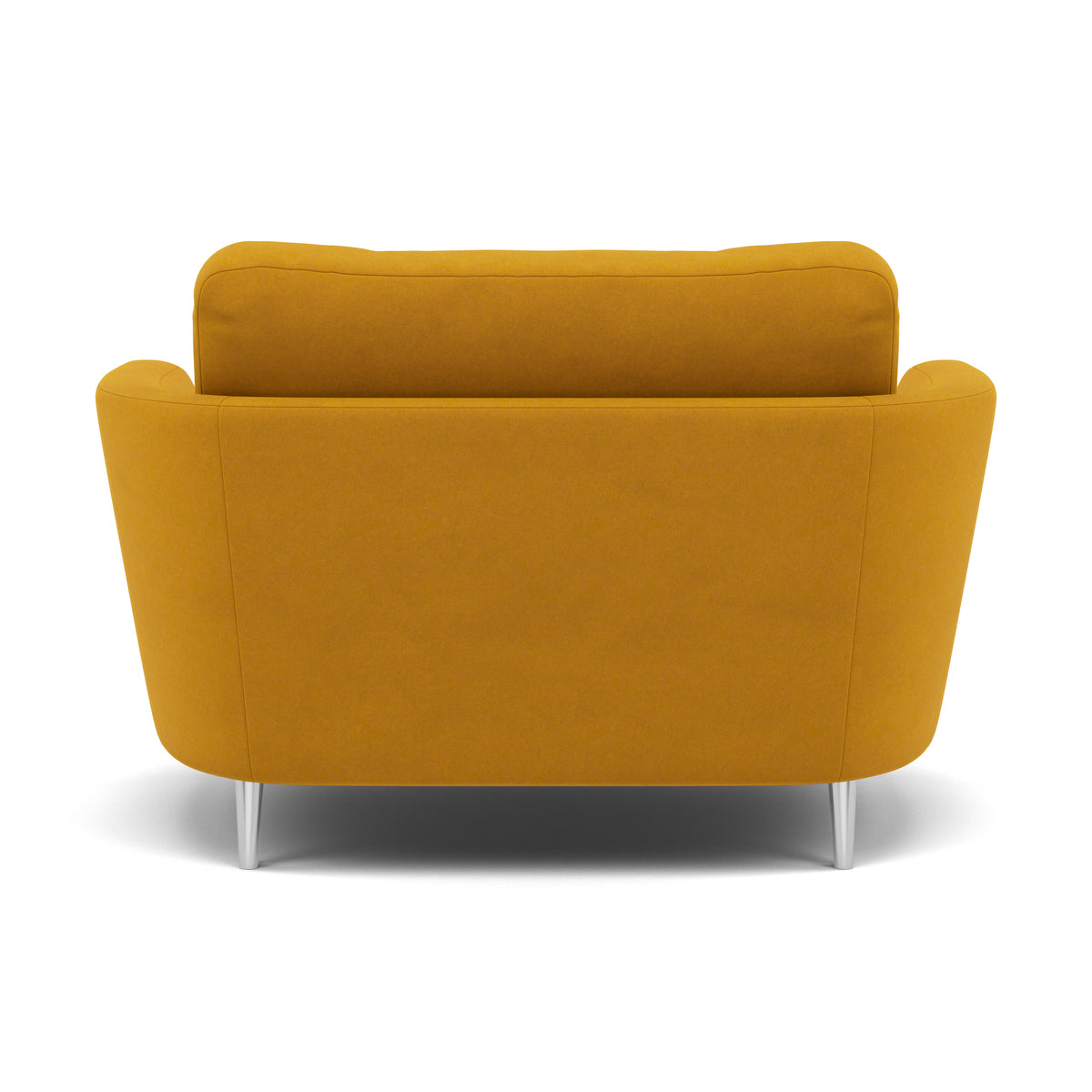 Phoebe Oval Loveseat - Oval Cuddler Grade B — Plush Velvet Turmeric / Chrome, gallery image 2